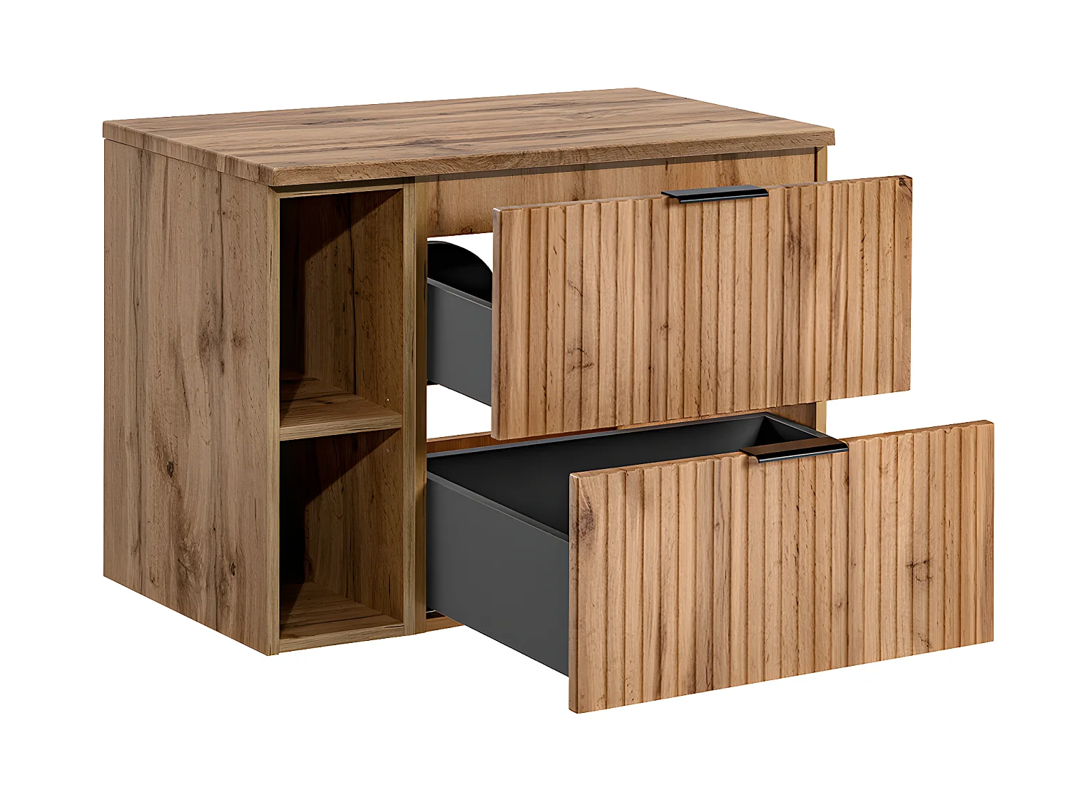 Mueble bajo lavabo 80cm 2 nichos Adriel Madera