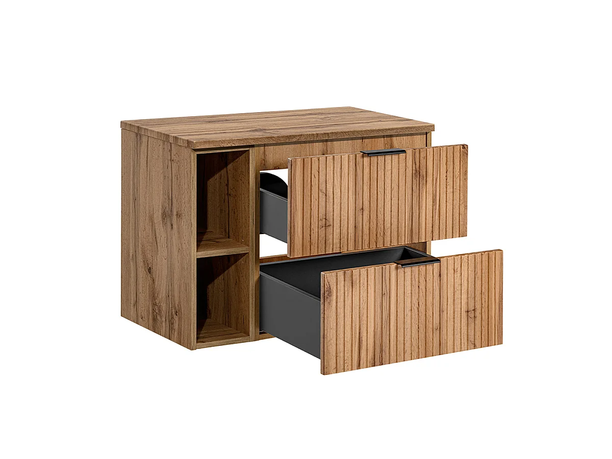 Meuble sous-vasque 80cm 2 niches Adriel Bois
