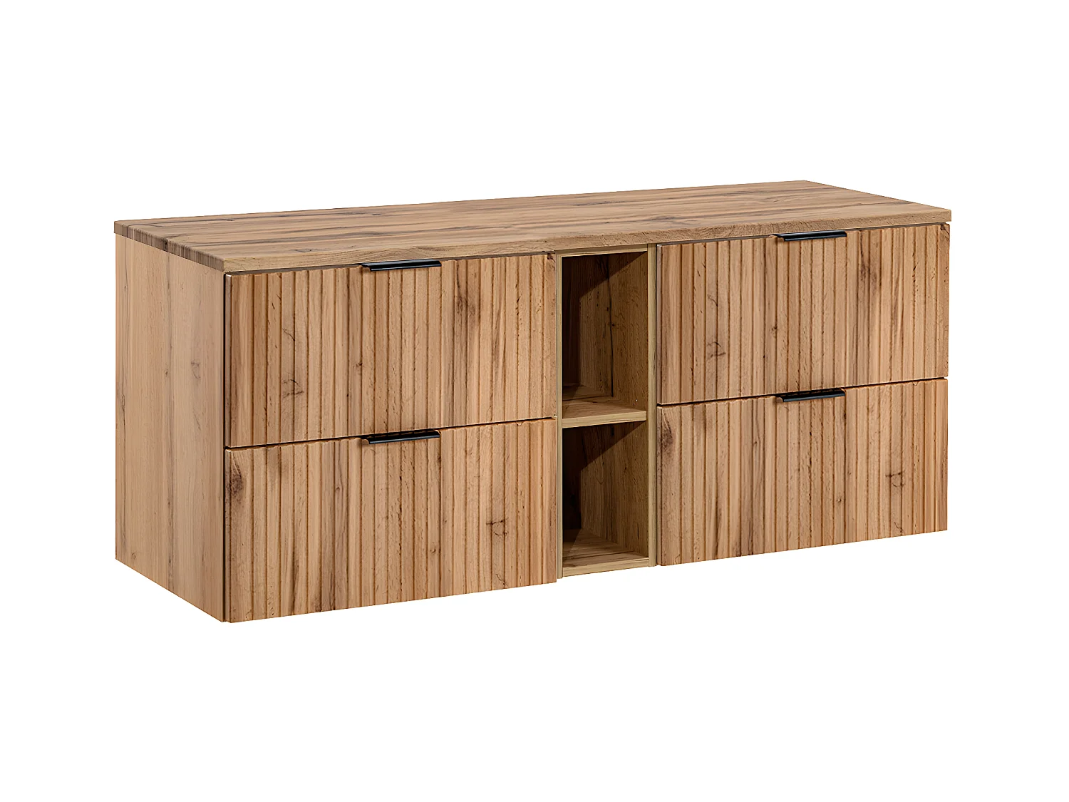 Meuble sous-vasque 140cm 2 niches Adriel Bois