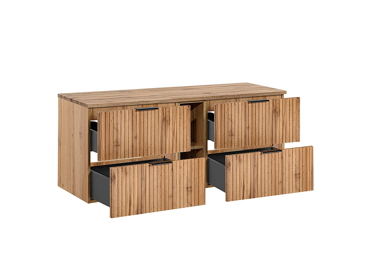 Meuble sous-vasque 140cm 2 niches Adriel Bois