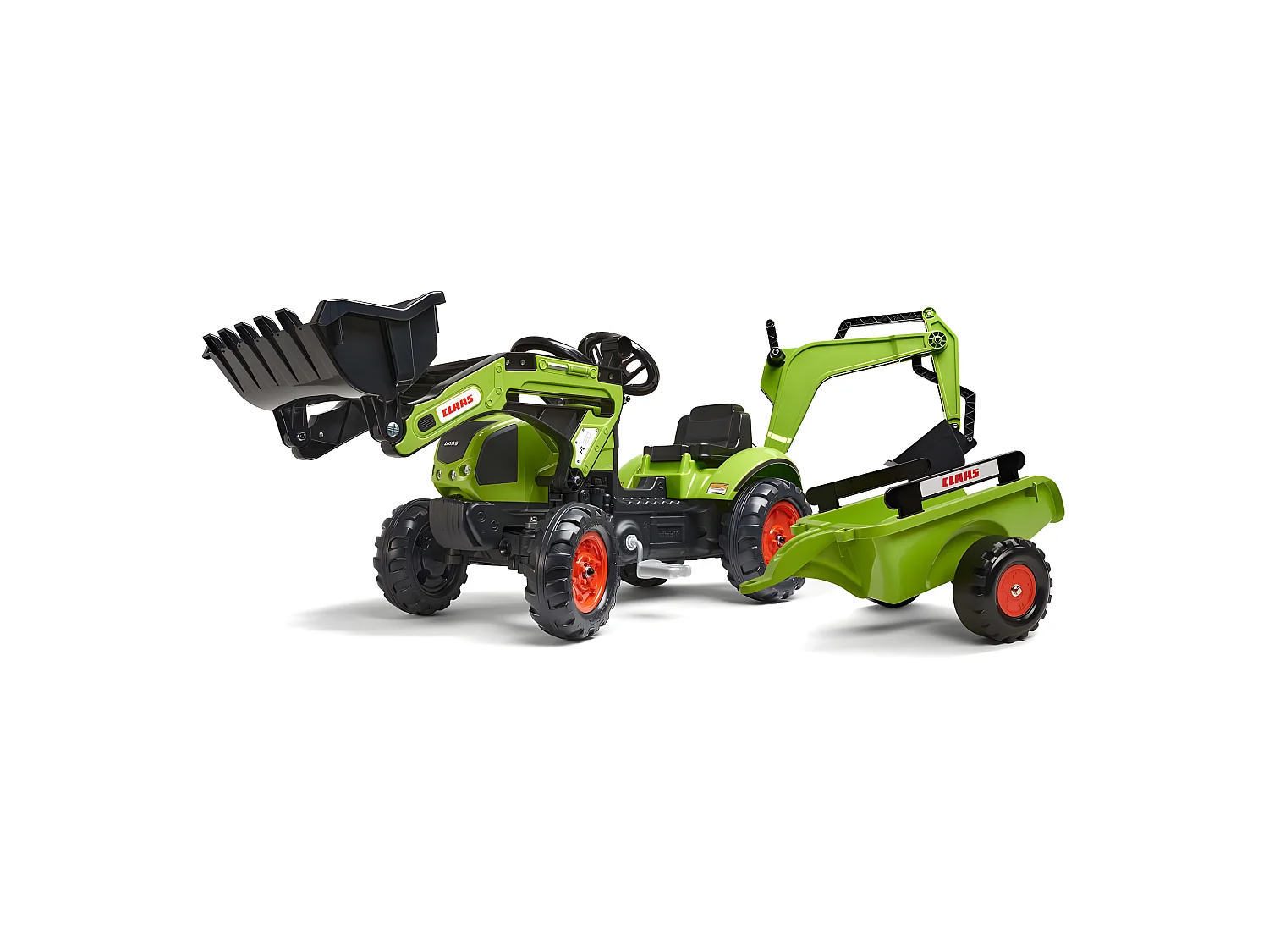 Tractopelle enfant avec excavatrice et remorque Claas