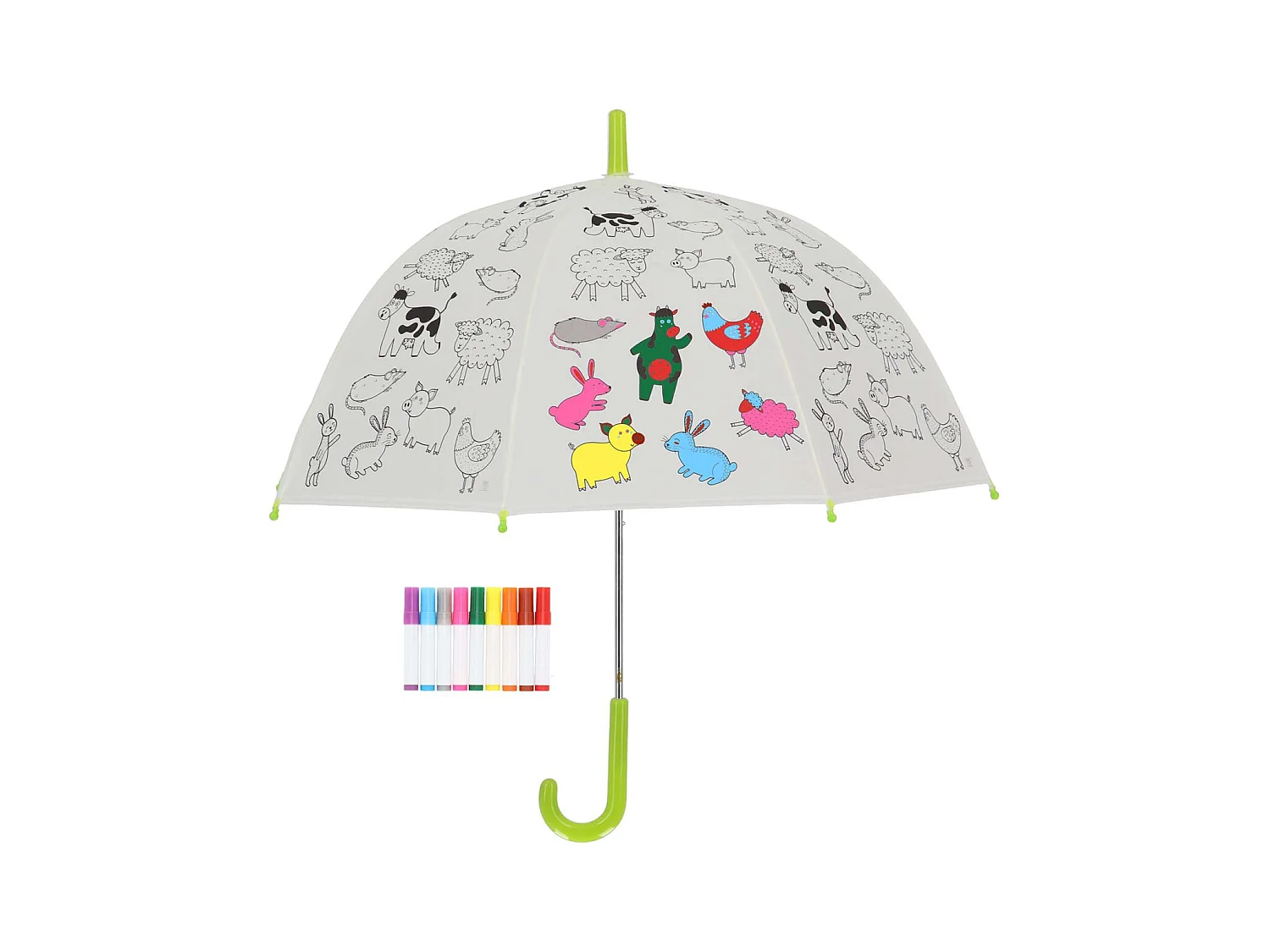 Parapluie enfant à colorier 70 cm Animaux de la ferme