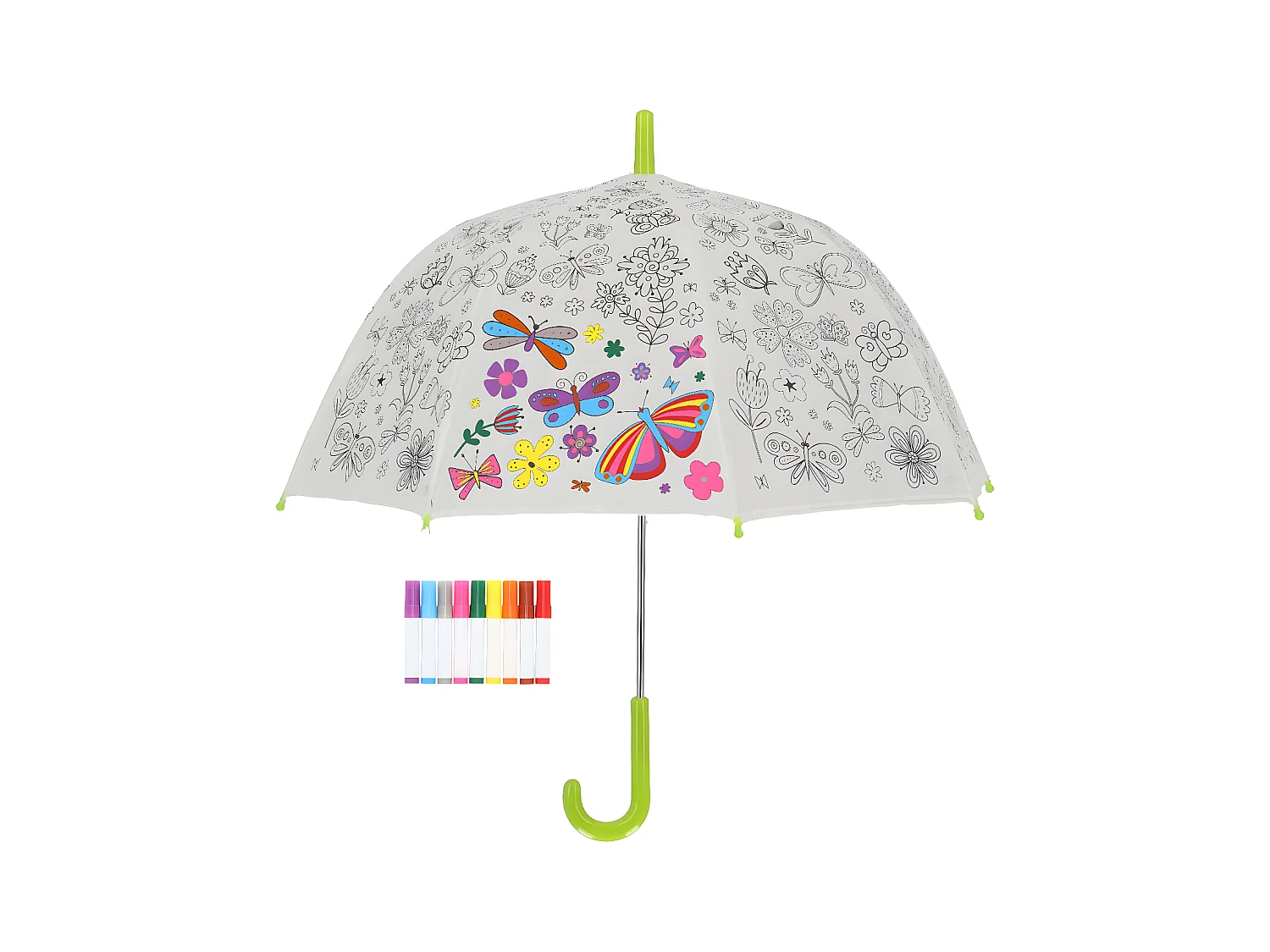 Parapluie enfant à colorier 70 cm Papillons