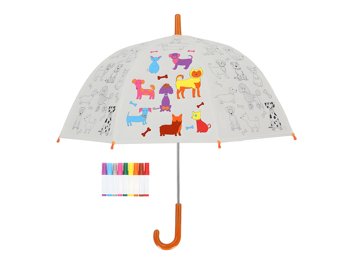 Parapluie enfant à colorier 70 cm Chiens