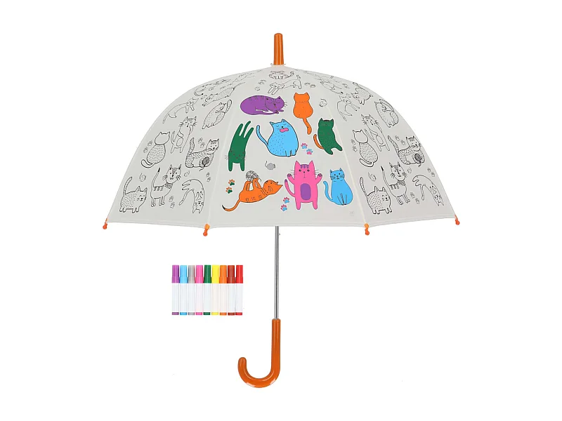 Parapluie enfant à colorier 70 cm Chats