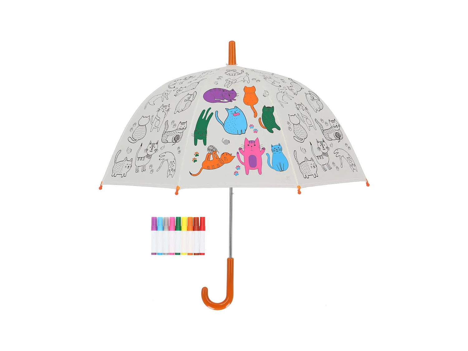 Parapluie enfant à colorier 70 cm Chats