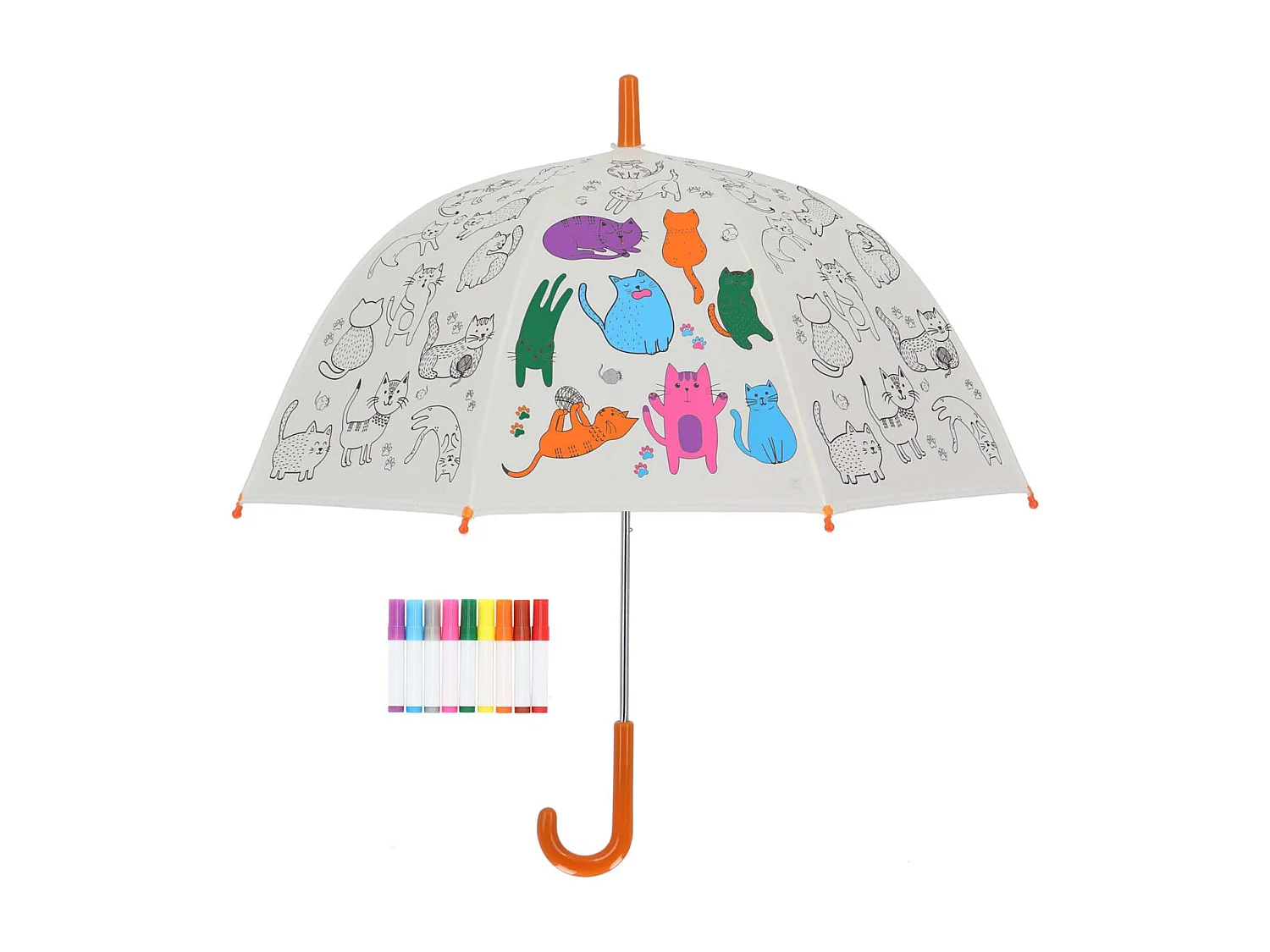 Parapluie enfant à colorier 70 cm Chats
