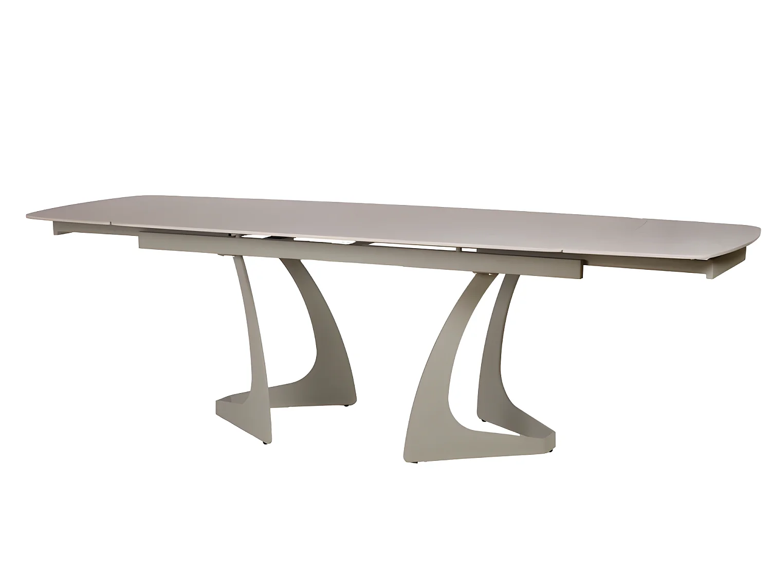 Table extensible 180 à 260 cm en céramique gris pieds taupe - VALMONT
