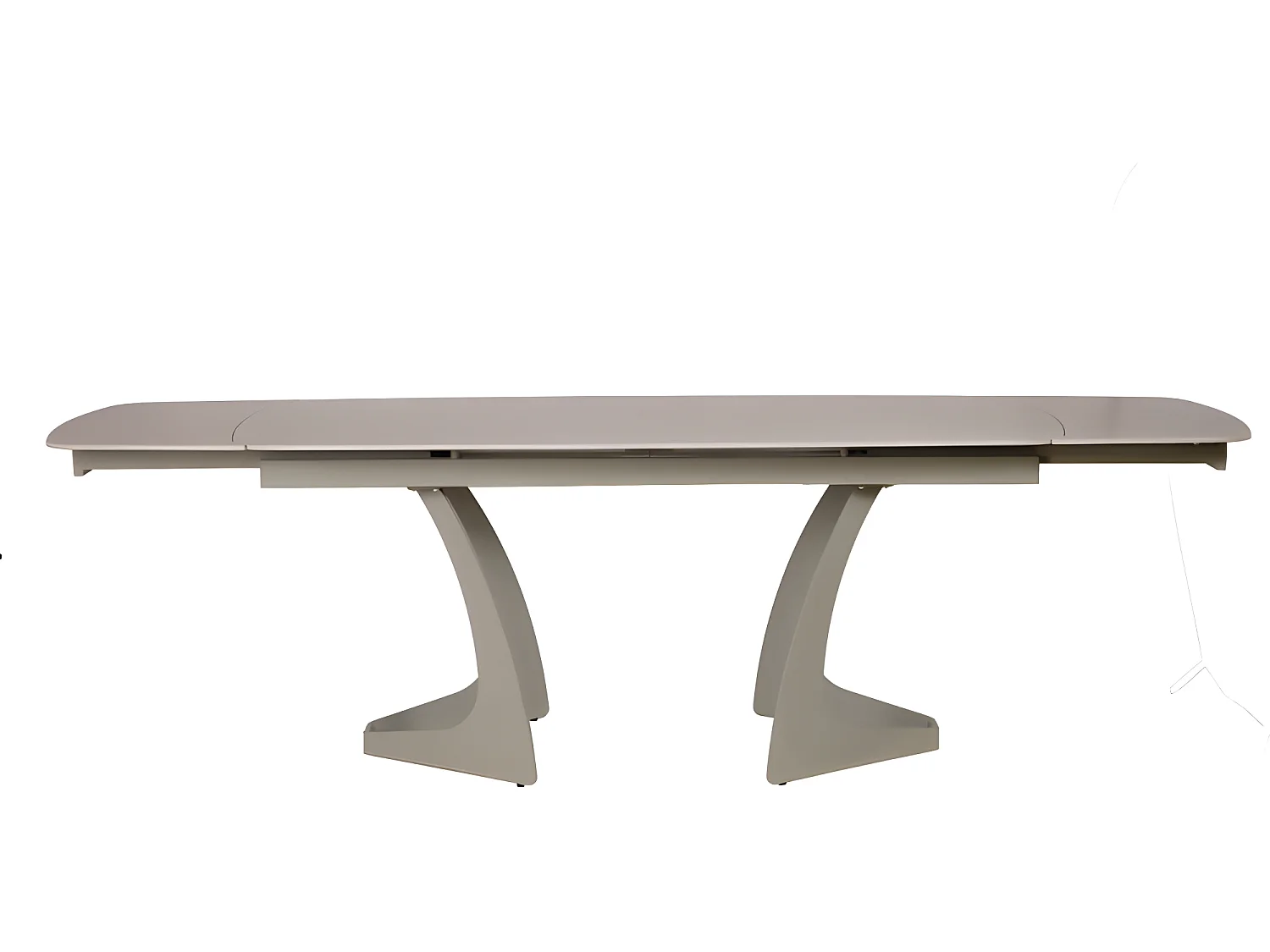 Table extensible 180 à 260 cm en céramique gris pieds taupe - VALMONT
