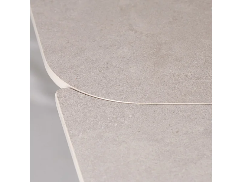 Table extensible 180 à 260 cm en céramique gris pieds taupe - VALMONT
