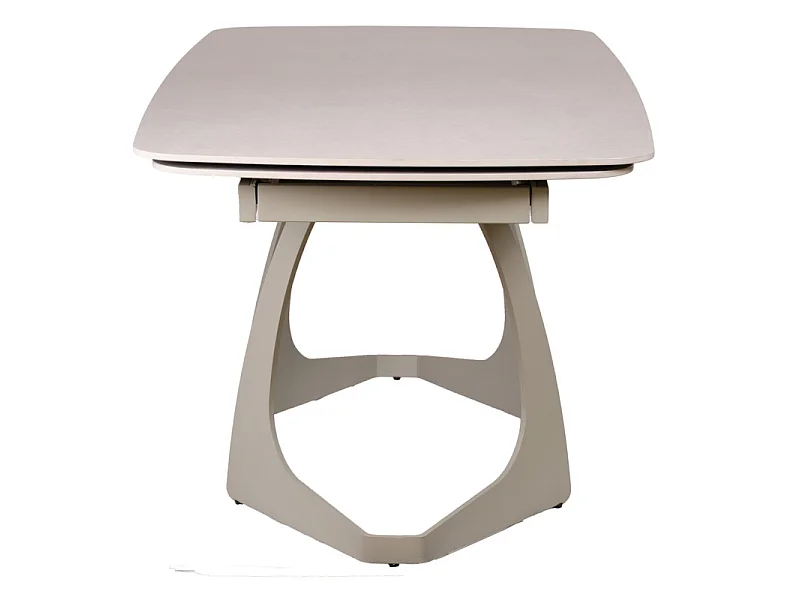Table extensible 180 à 260 cm en céramique gris pieds taupe - VALMONT