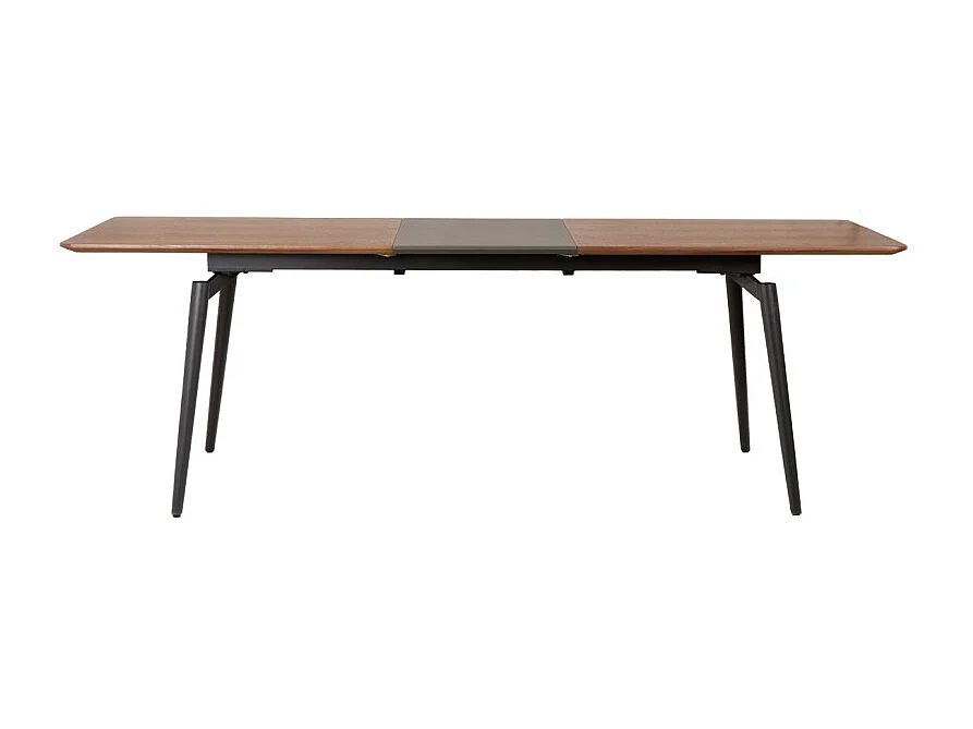 Table extensible 180 à 230 cm plaquée en noyer et pieds métal - CARSON