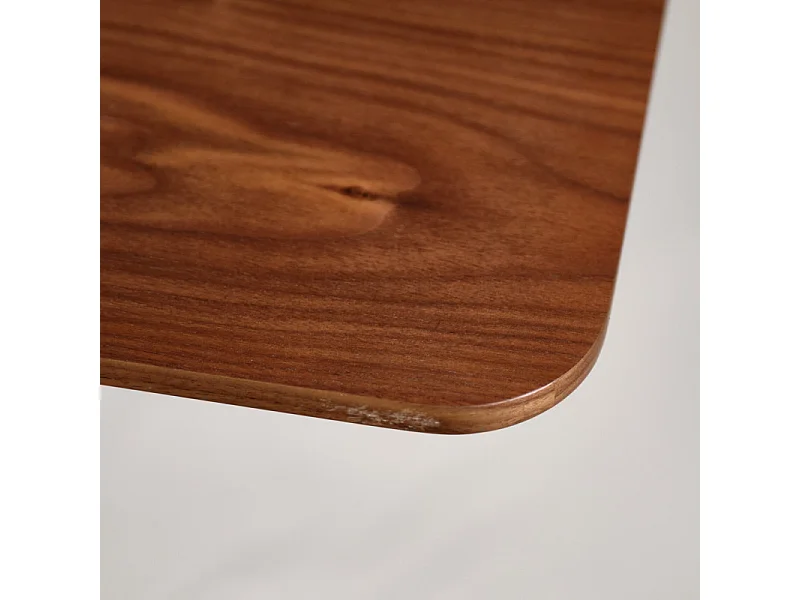 Table extensible 180 à 230 cm plaquée en noyer et pieds métal - CARSON