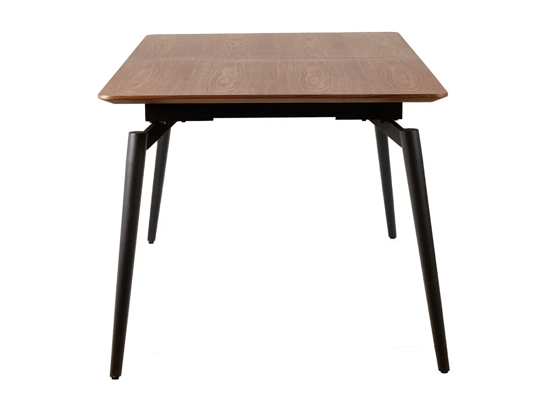 Table extensible 180 à 230 cm plaquée en noyer et pieds métal - CARSON