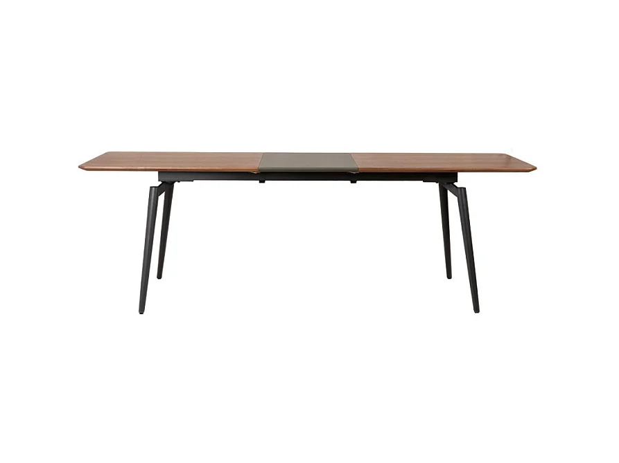 Table extensible 180 à 230 cm plaquée en noyer et pieds métal - CARSON