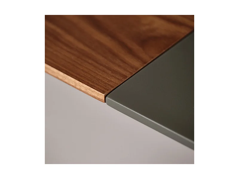 Table extensible 180 à 230 cm plaquée en noyer et pieds métal - CARSON