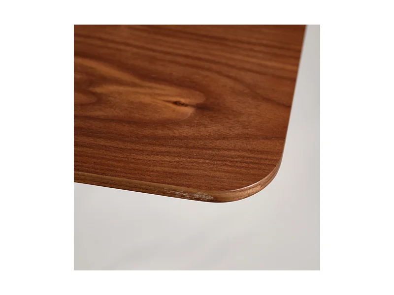 Table extensible 180 à 230 cm plaquée en noyer et pieds métal - CARSON