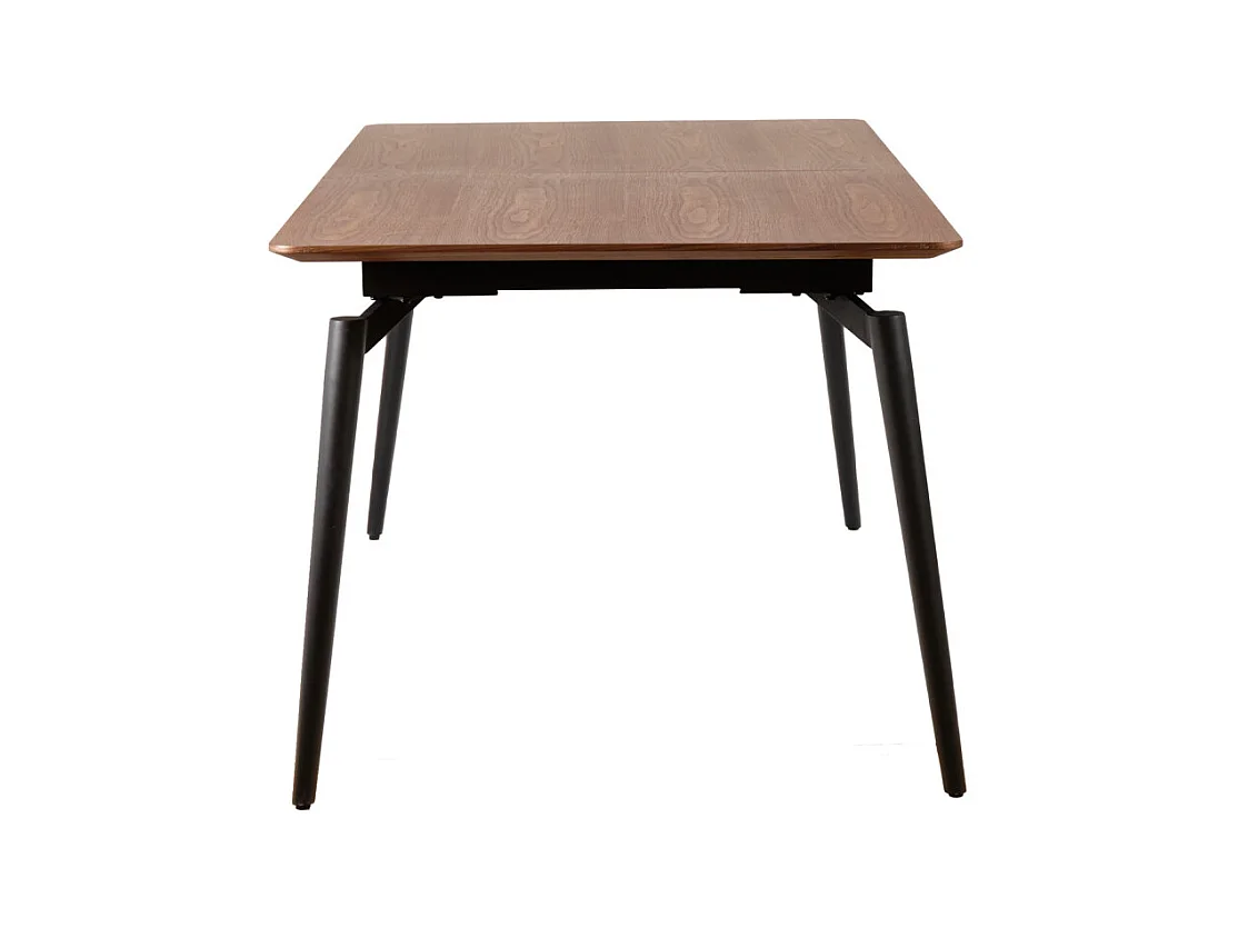 Table extensible 180 à 230 cm plaquée en noyer et pieds métal - CARSON