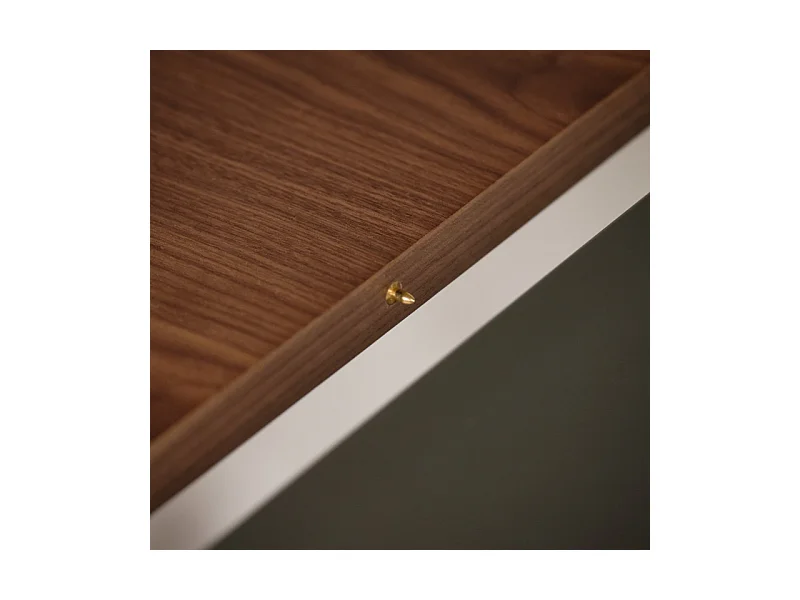 Table extensible 180 à 230 cm plaquée en noyer et pieds métal - CARSON