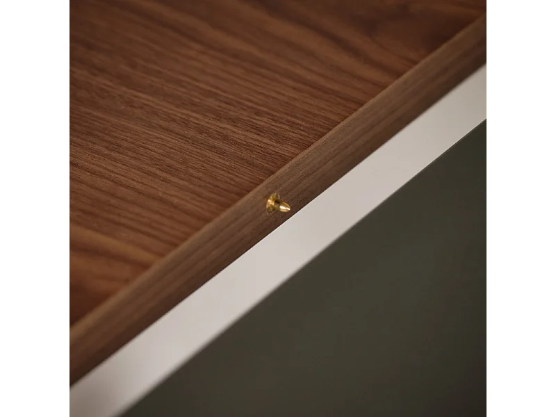 Table extensible 180 à 230 cm plaquée en noyer et pieds métal - CARSON