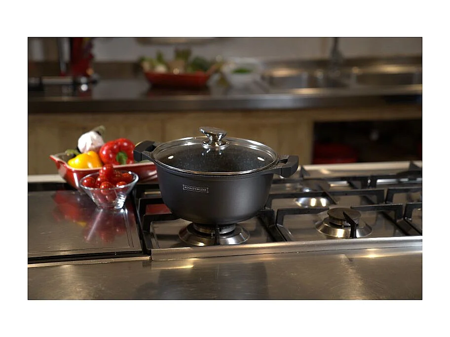 Royalty Line RL-BS24M Casserole profonde en revêtement de marbre 24cm