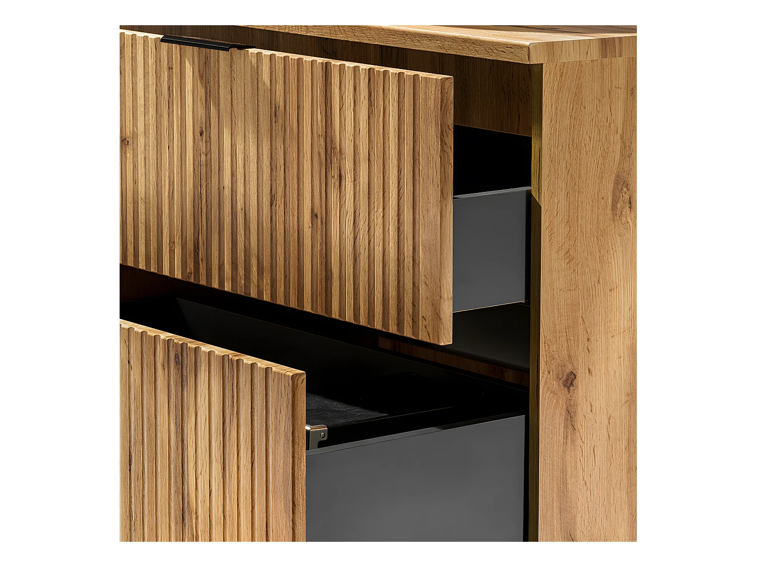 Meuble simple vasque 80cm 2 niches Adriel Bois