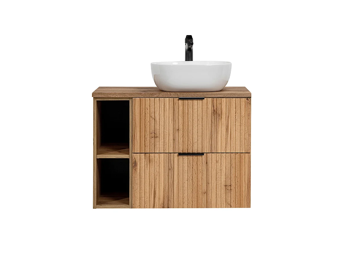 Single basin unit 80cm 2 niches Adriel Wood