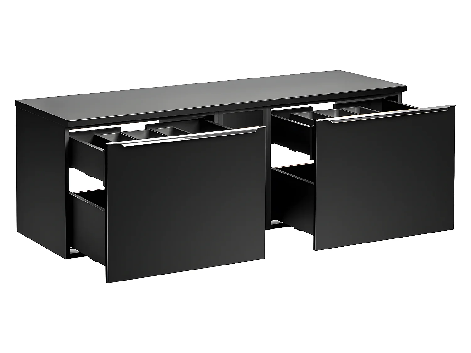 Meuble sous-vasque 140cm 2 niches Éros Noir