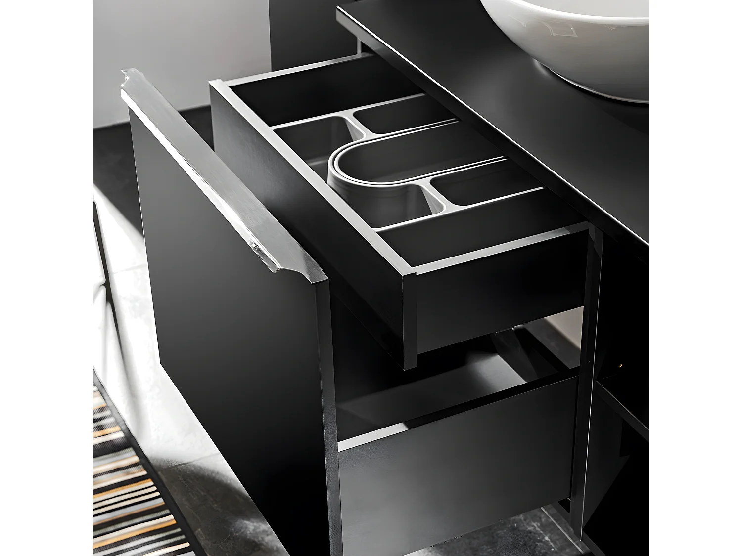 Meuble sous-vasque 140cm 2 niches Éros Noir