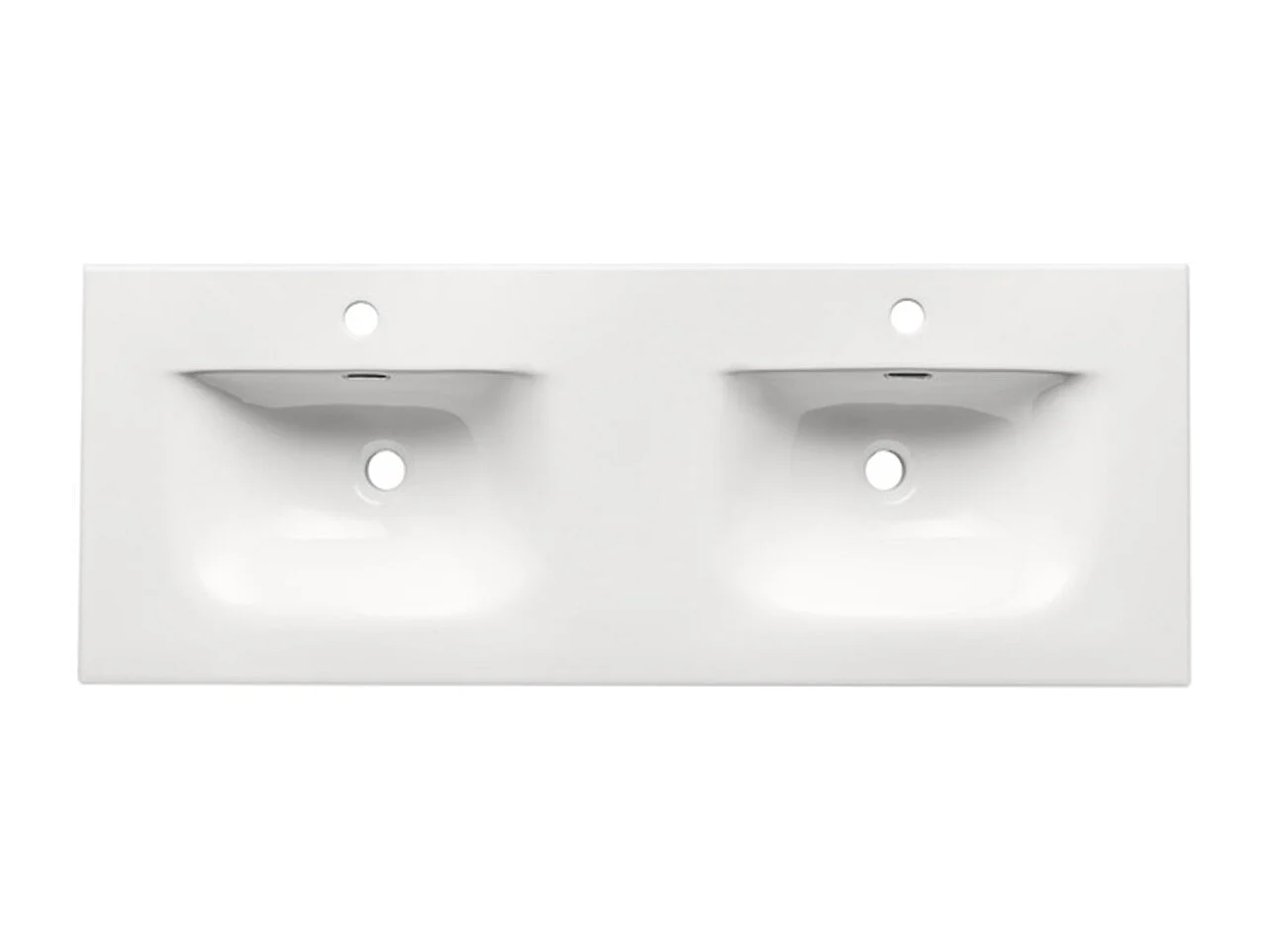 Ensemble meuble double vasque encastrée 120cm et colonne Adriel Blanc