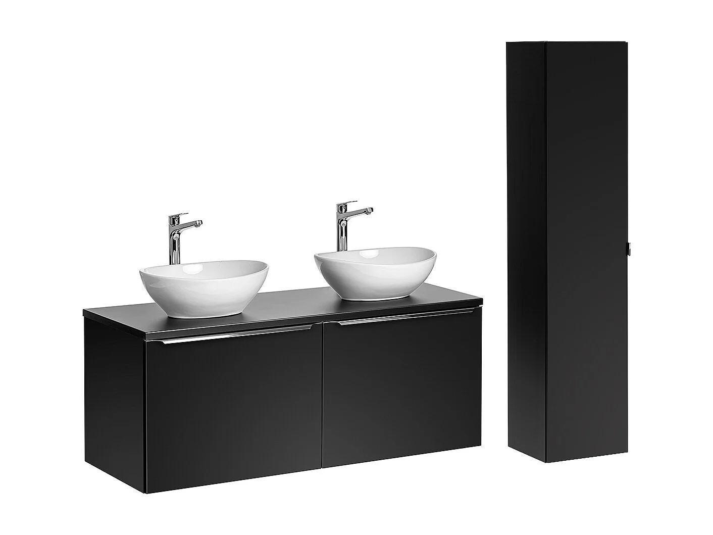 Set di mobili da bagno doppio lavabo Éros nero 120cm