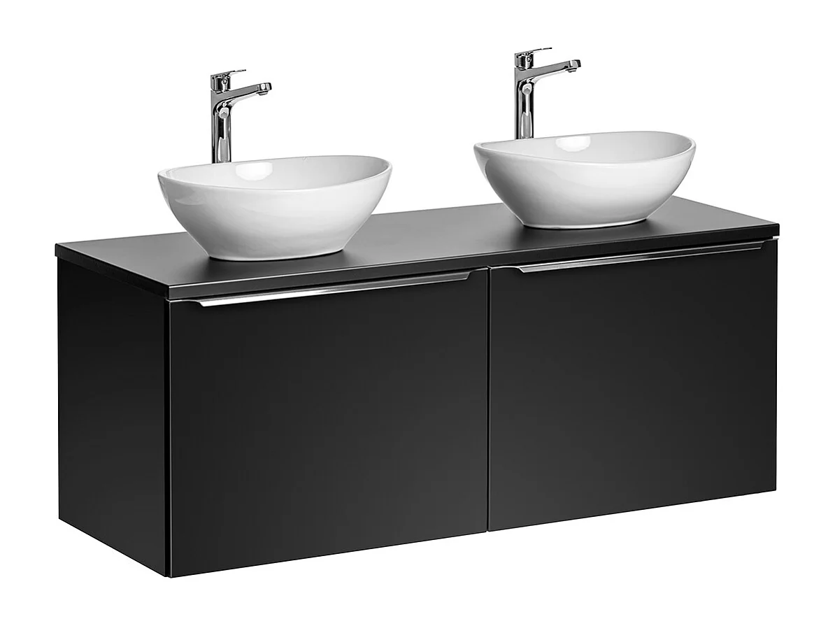 Set di mobili da bagno doppio lavabo Éros nero 120cm