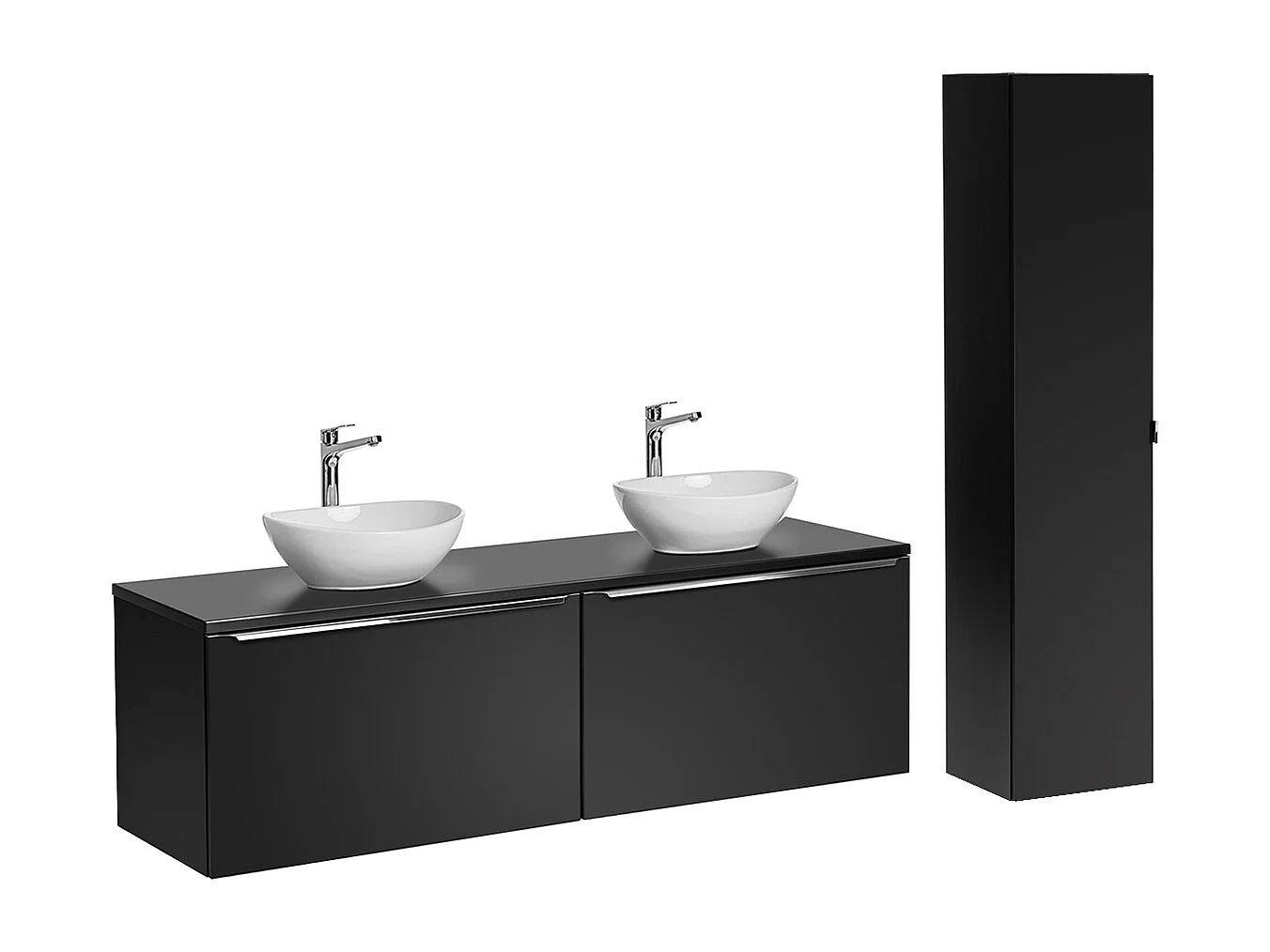 Set di mobili da bagno doppio lavabo Éros nero 160cm
