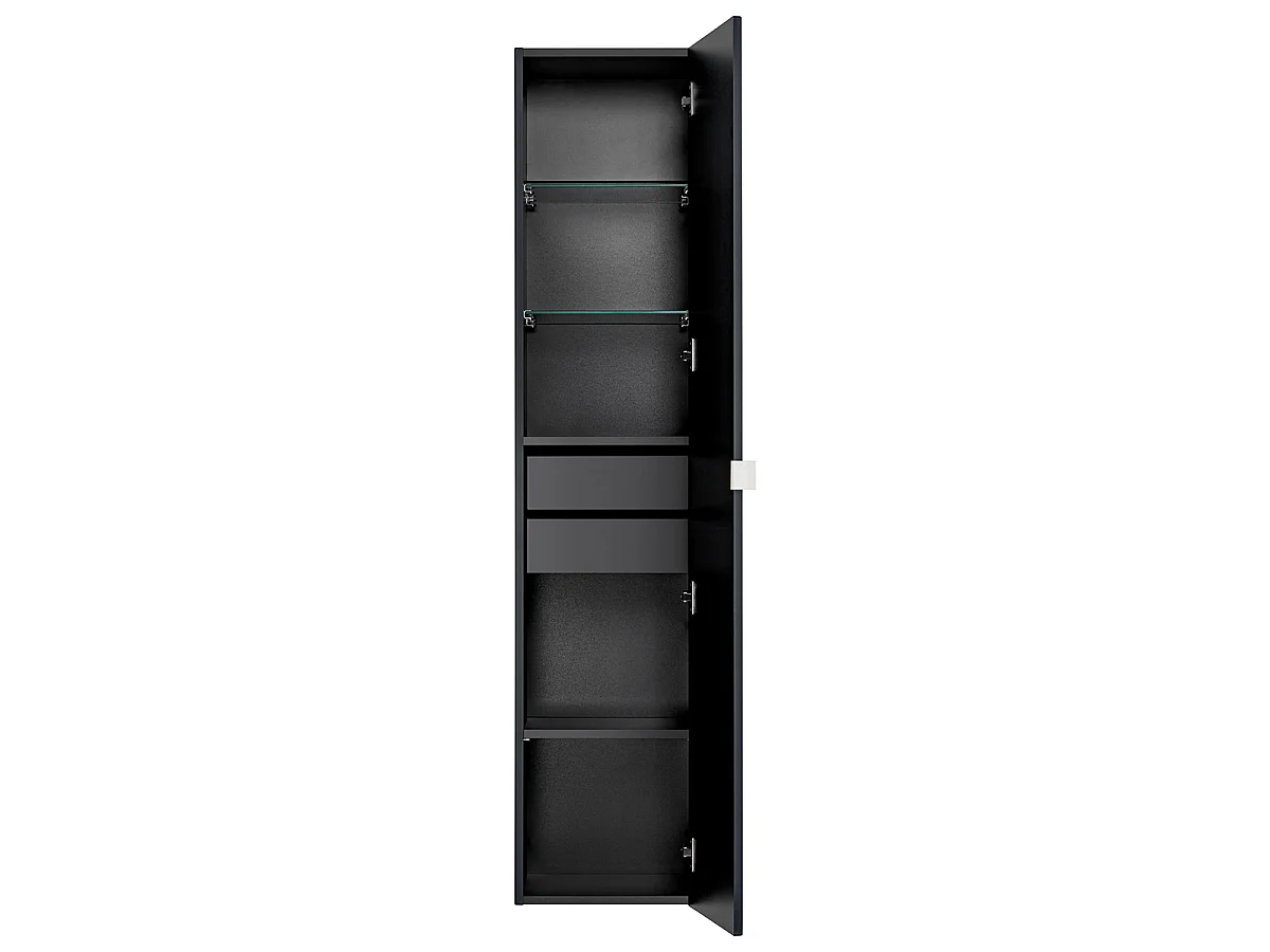 Ensemble meuble double vasque 180cm 2 niches et colonne Éros Noir