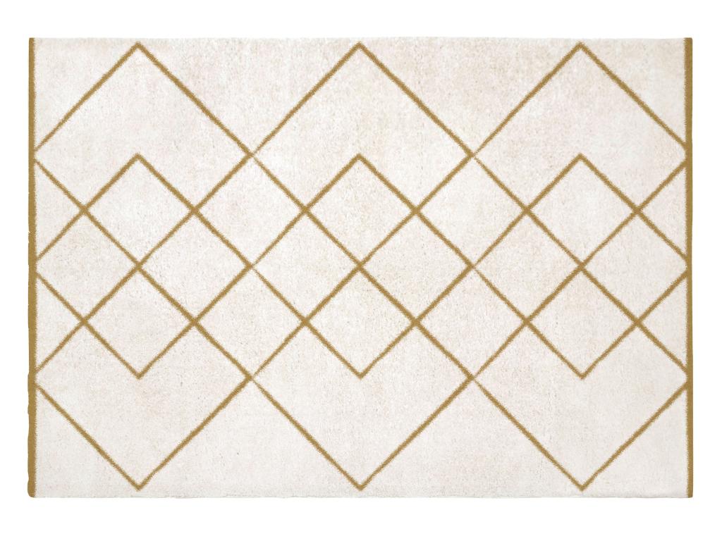 Hochflorteppich Berber - 200 x 290 cm - Weiß & Goldfarben - PRYSMI günstig online kaufen