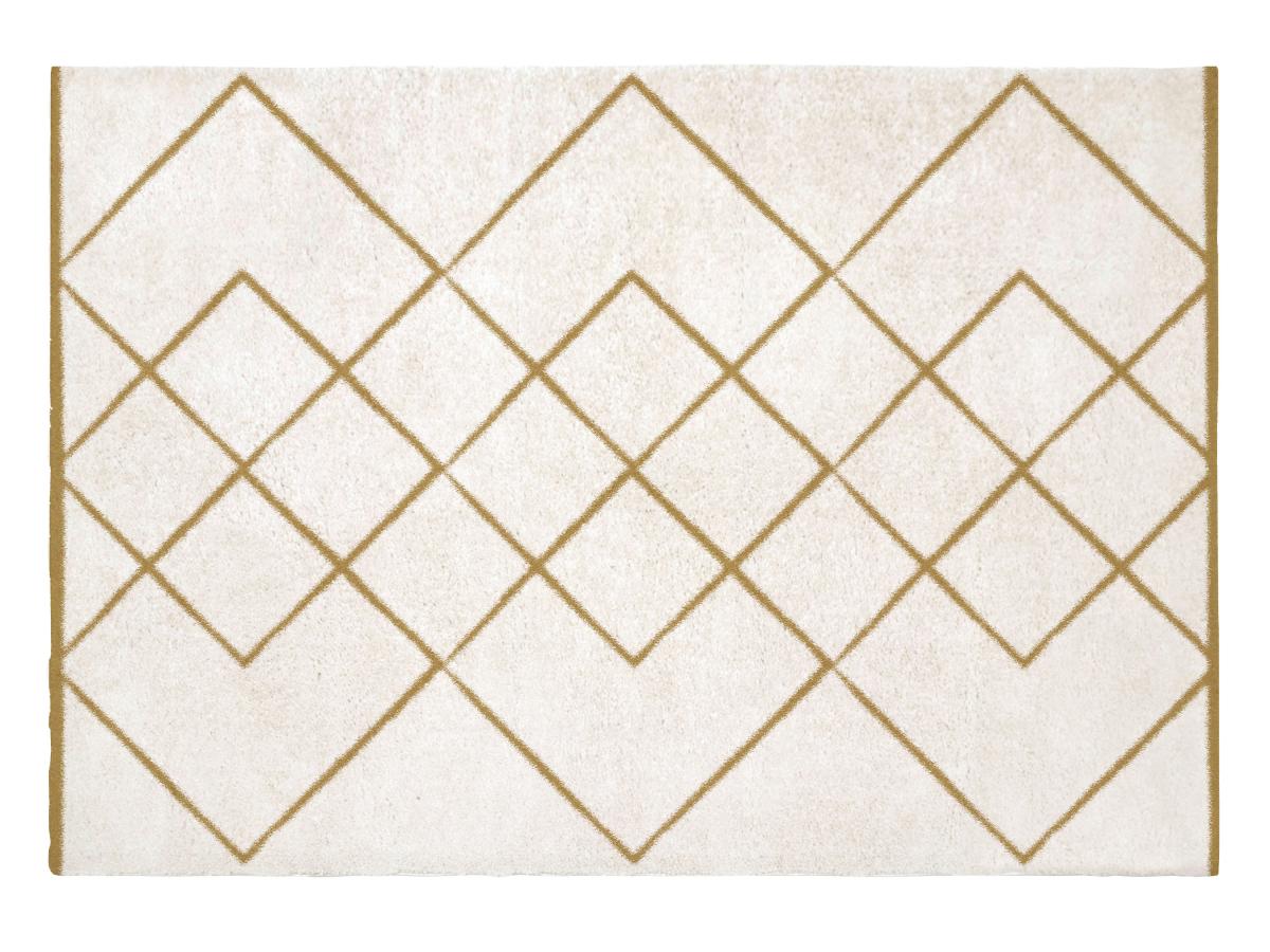 Hochflorteppich Berber - 200 x 290 cm - Weiß & Goldfarben - PRYSMI günstig online kaufen