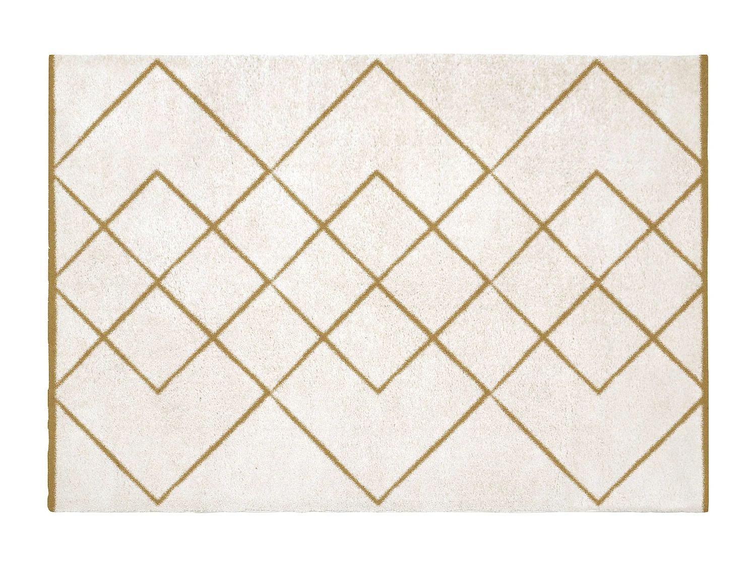 Berbers shaggy tapijt - 200 x 290 cm - Wit en goudkleurig - PRYSMI