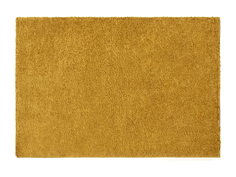 Tapis shaggy à poils longs - 120 x 170 cm - Jaune moutarde - MILINIO