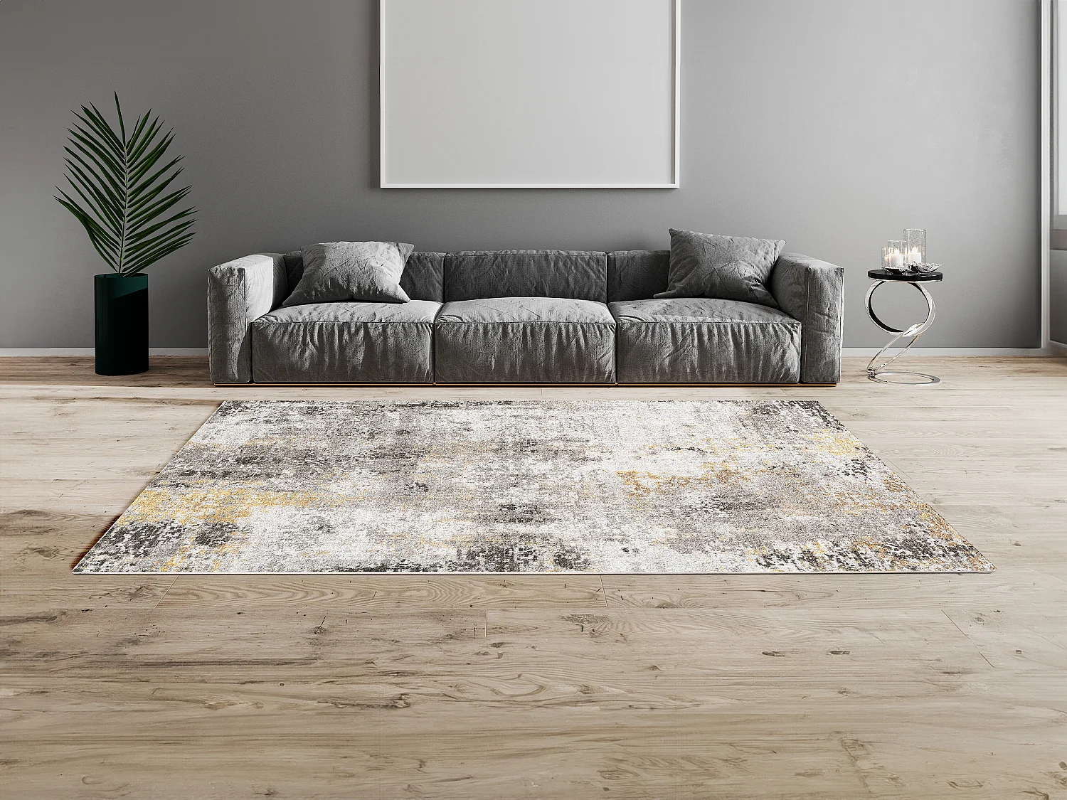 Tapis style vintage - 160 x 230 cm - Gris - MARIMAR