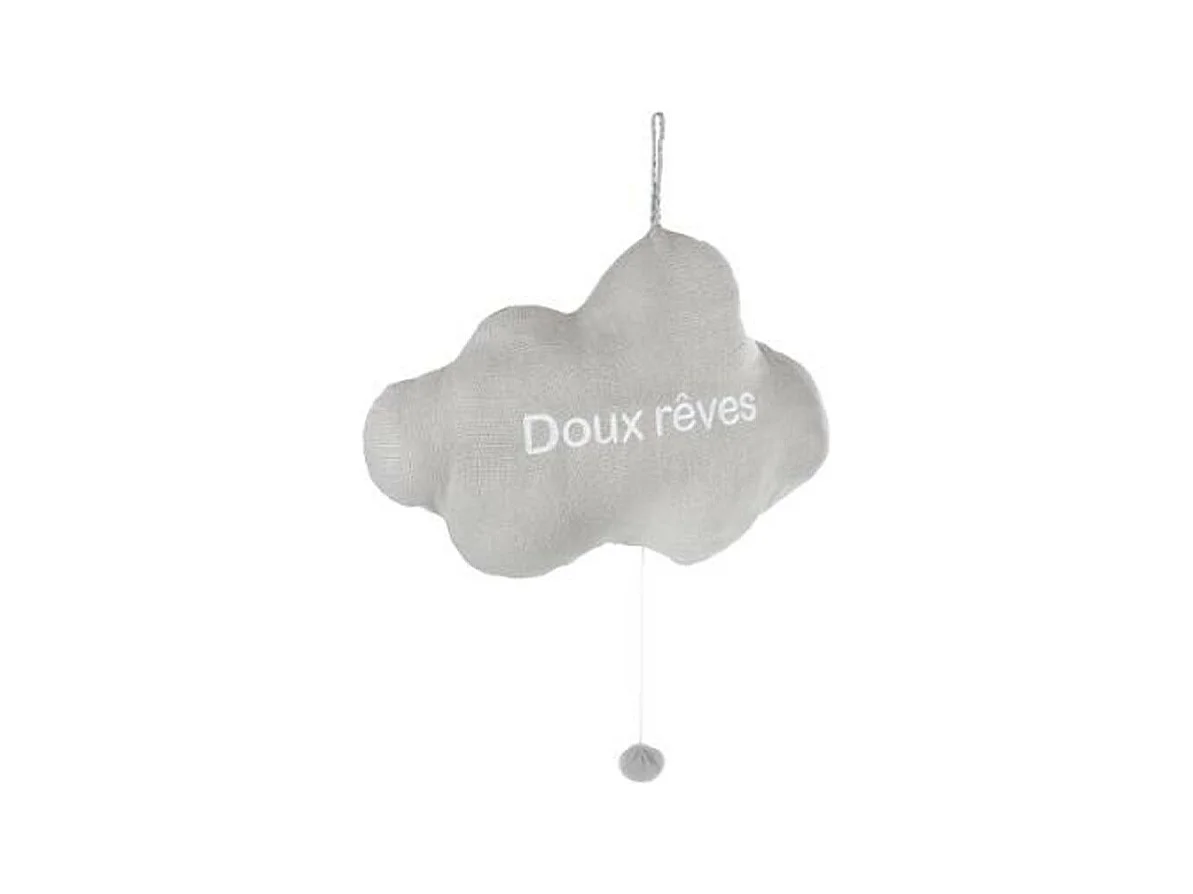 Coussin Déco Musical "Nuage" 30cm Gris