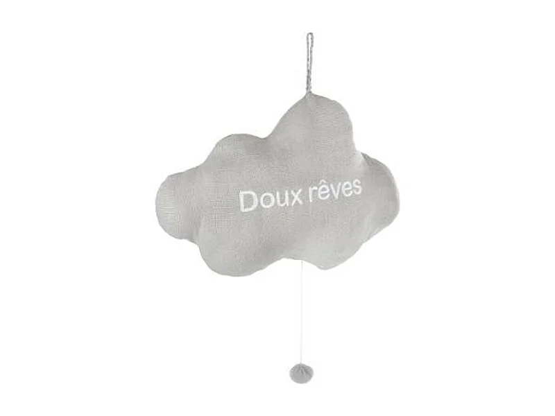 Coussin Déco Musical "Nuage" 30cm Gris
