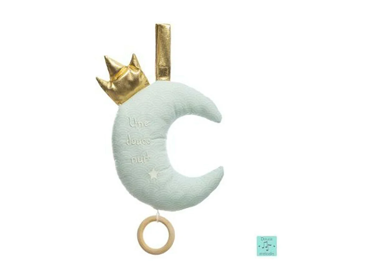 Coussin Musical Enfant "Lune" 37cm Bleu