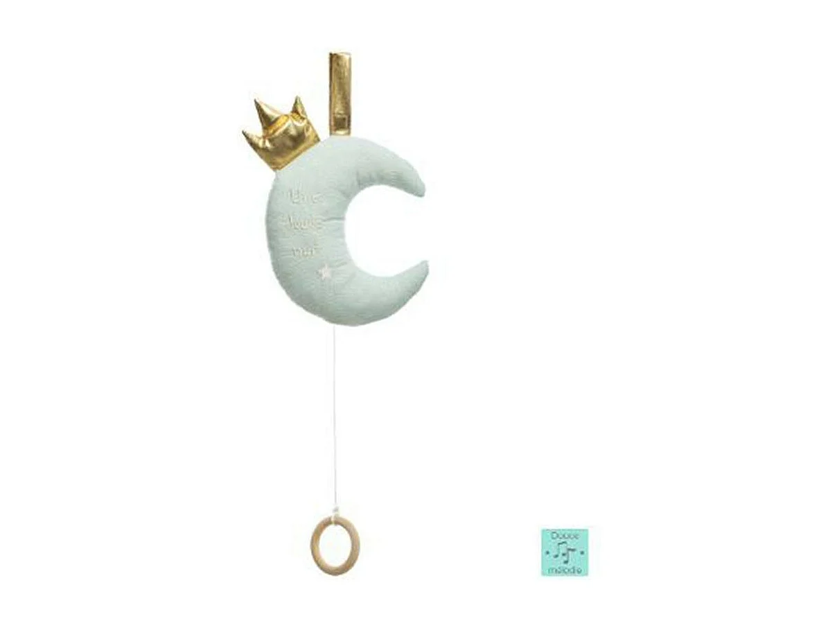 Coussin Musical Enfant "Lune" 37cm Bleu