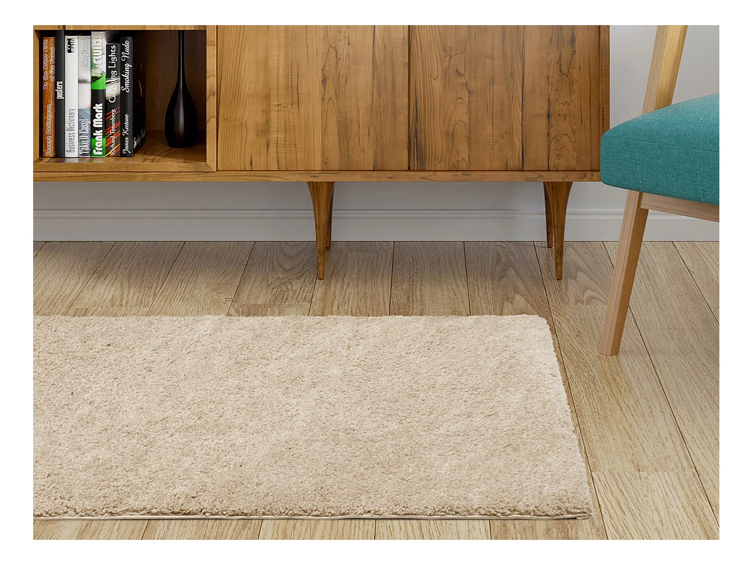 Dywan shaggy z długim włosiem - 160 x 230 cm - Beżowy - MILINIO