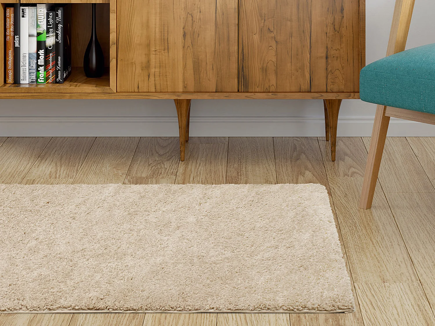 Tapis shaggy à poils longs  - 160 x 230 cm - Beige - MILINIO