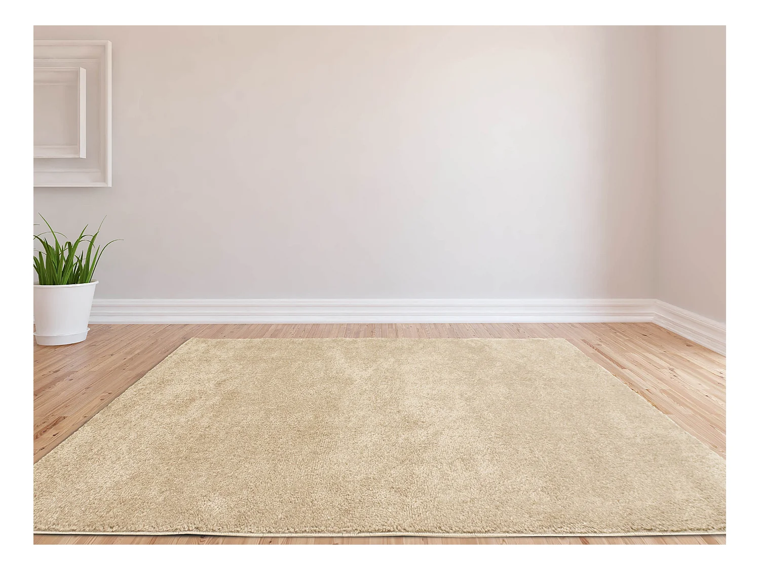 Tapete shaggy com pelos compridos 200x290 cm bege - MILINIO