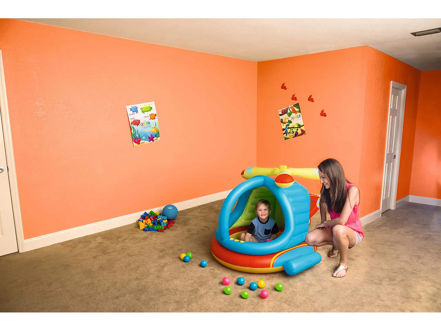 Piscina de Bolas Hinchable Bestway Helicóptero 140x127x89 cm