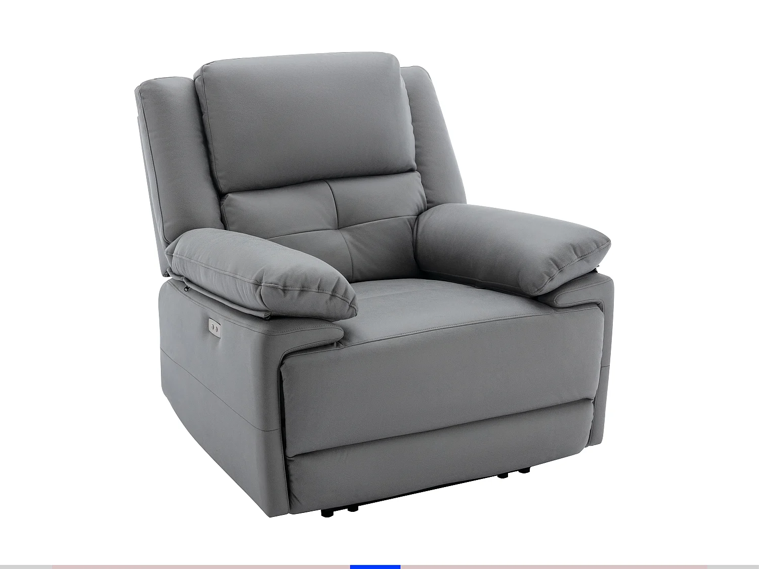 Relaxsofa elektrisch 3-Sitzer + Sessel - Stoff - Grau - DOLENE