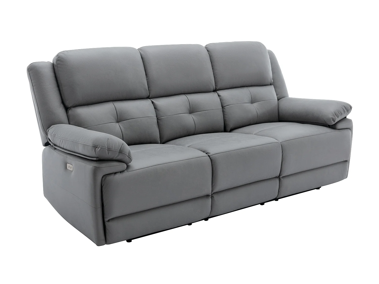 Relaxsofa elektrisch 3-Sitzer + Sessel - Stoff - Grau - DOLENE