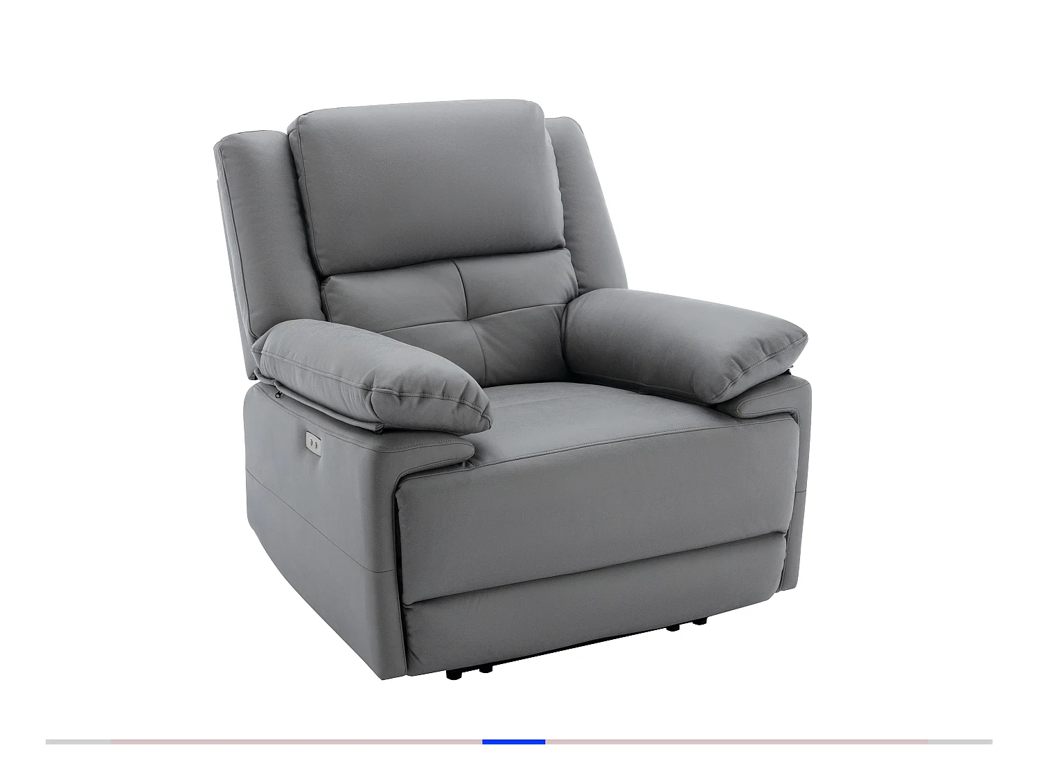 Relaxsofa elektrisch 3-Sitzer + Sessel - Stoff - Grau - DOLENE